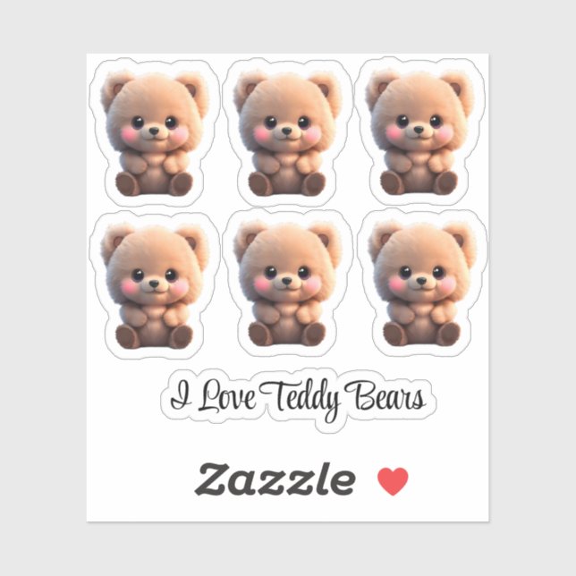 Sticker Cupide Teddy Bear (Feuille)