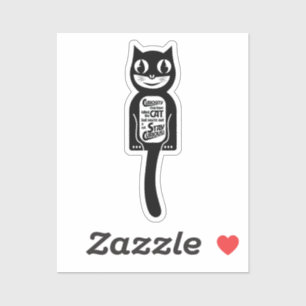 Sticker Curieux chat noir