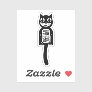 Sticker Curieux chat noir
