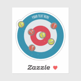 Sticker curling Maison et pierres de curling vue du haut