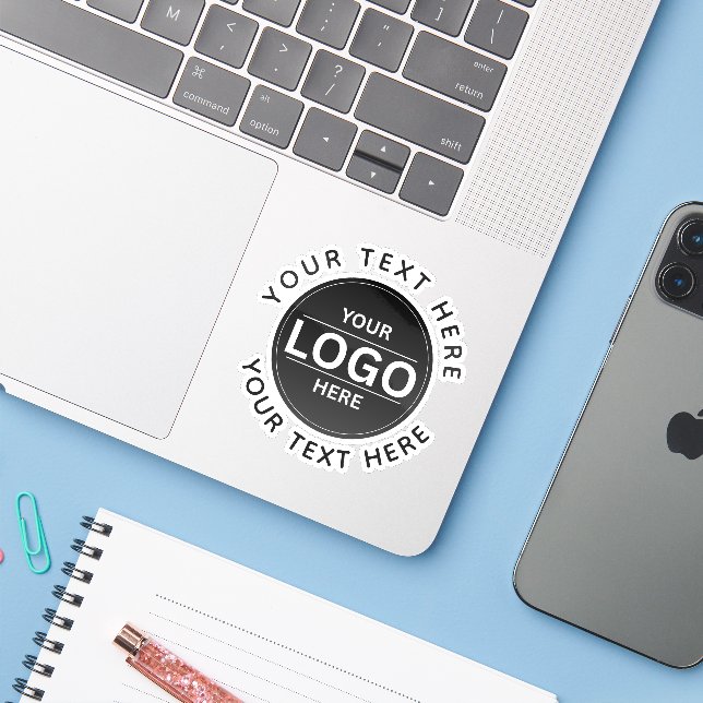 Sticker Custom Business Brand Logo (Ordinateur portable avec iPhone)