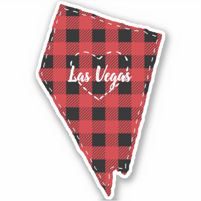 Sticker Custom Nevada Hometown State Plaid Christmas (Devant)