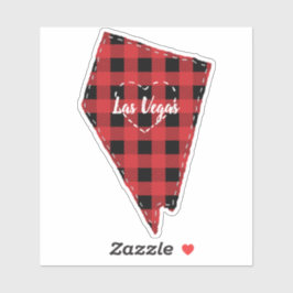 Sticker Custom Nevada Hometown State Plaid Christmas