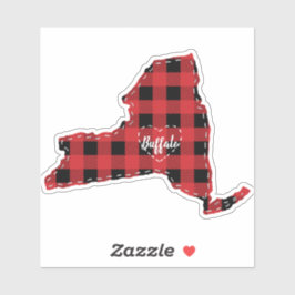 Sticker Custom New York State Hometown Plaid Noël