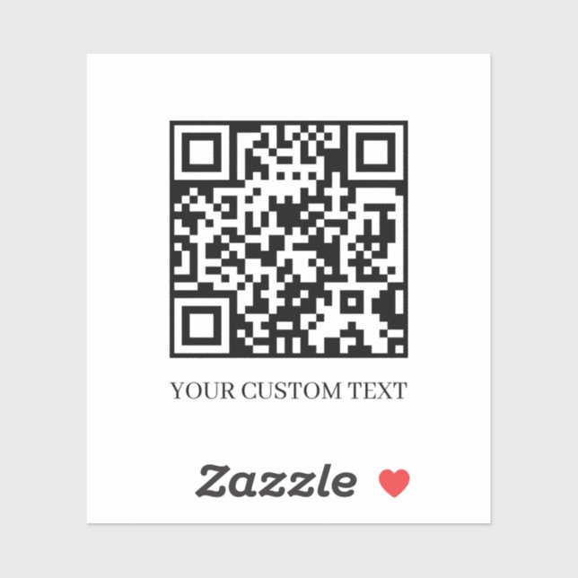 Sticker Custom QR Code | Upload Your Own Text Design (Feuille)