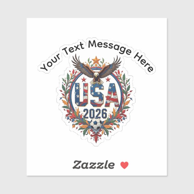 Sticker Custom USA National Soccer Bald Eagle Logo (Feuille)
