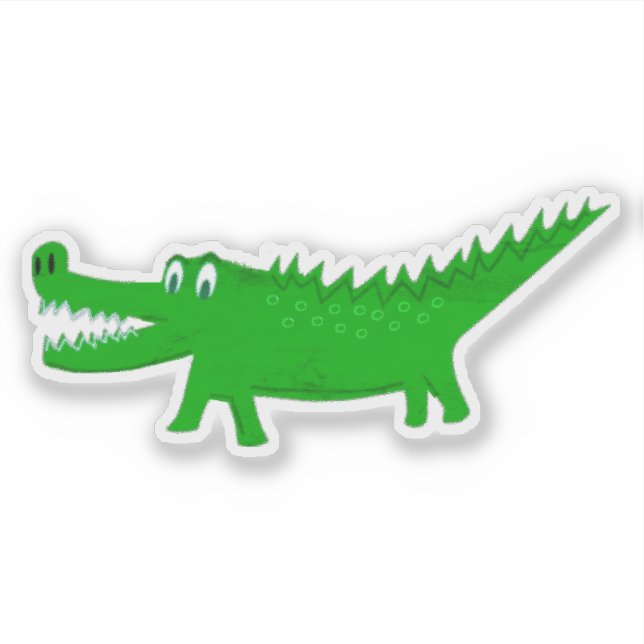 Sticker  Cute Alligator Drawing (Devant)
