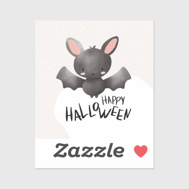 Sticker Cute Bat Happy Halloween (Feuille)