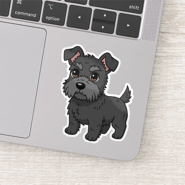 Sticker Cute Black Scottish Terrier Dog (Détail)