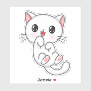 Sticker Cute blanche Kitty