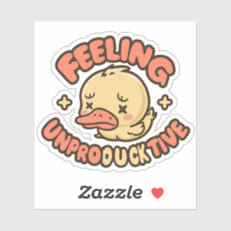 Sticker Cute Canards Jaunes Puns Sentiment Improductif