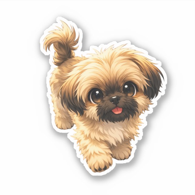Sticker Cute Cartoon Shih Tzu Nala Puppy Dog (Devant)