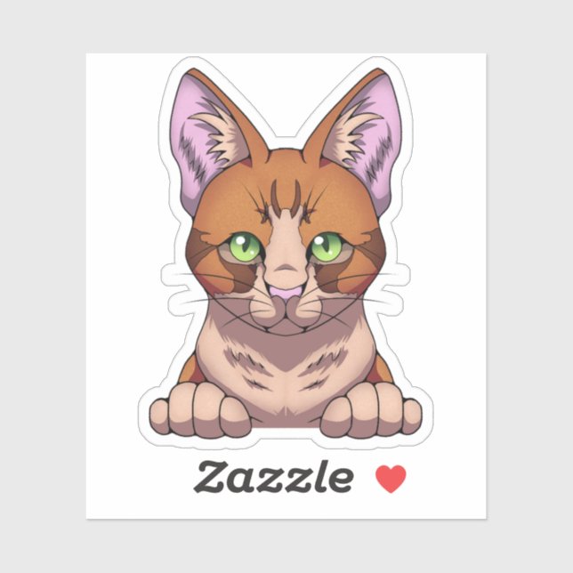 Sticker Cute chat (Feuille)