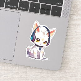 Sticker Cute chaton élégant