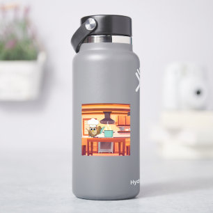 Sticker Cute Chef Owl Cuisine en cuisine