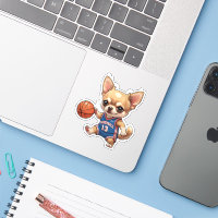 Cute Chihuahua Jouer Basketball Chien Kiss Cut