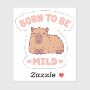 Sticker Cute Chilling Capybara Né Pour Être Doux