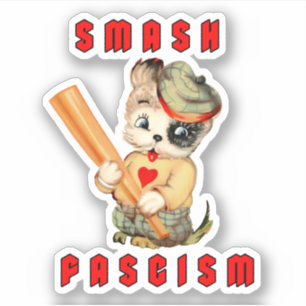 Sticker Cute Chiot Rétro - Fascisme Smash