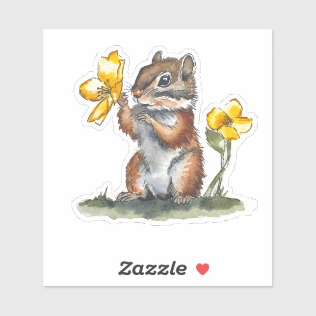 Sticker Cute Chipmunk (Feuille)