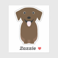 Cute Chocolate Lab, Labrador Retriever Chien Vinyl