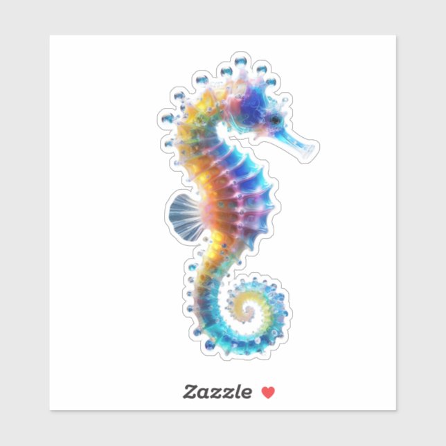 Sticker Cute Colorful Seahorses (Feuille)