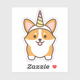 Sticker Cute Corgicorn