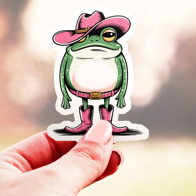 Sticker Cute Cowgirl Frog Vinyl (Créateur téléchargé)