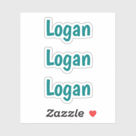 Sticker Cute Custom Kids Simple Typographie Nom Turquoise