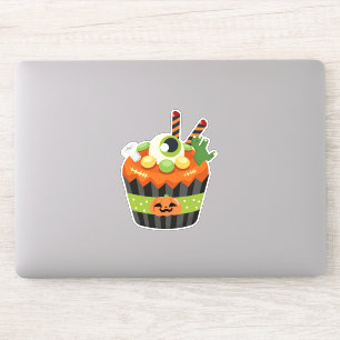 Sticker Cute et Déplaisante Halloween Cupcake avec un Big