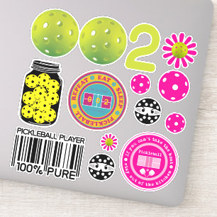 Sticker Cute feuille autocollante de pickleball 002, grand