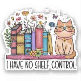 Sticker Cute Floral Livres et Chat Classic