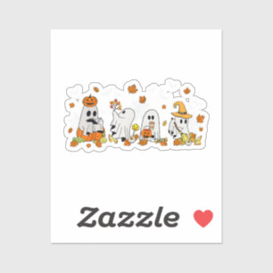 Sticker Cute Ghost Boire Café Halloween Fall Ghost Bo