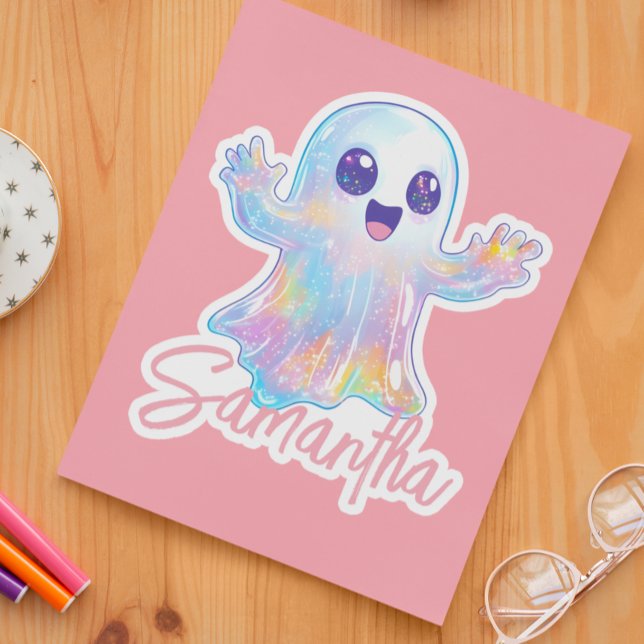 Sticker Cute Ghost Holographic Look Halloween Custom (Créateur téléchargé)