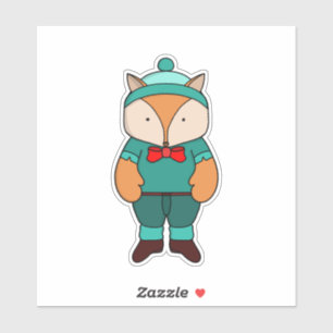 Sticker Cute green fox