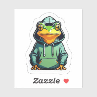 Sticker Cute grenouille portant Sweat - shirt à capuche