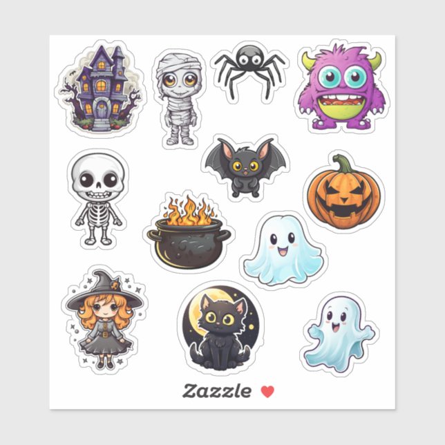 Sticker Cute Halloween (Feuille)