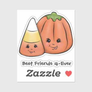 Sticker Cute Halloween Candy Corn & Citrouille