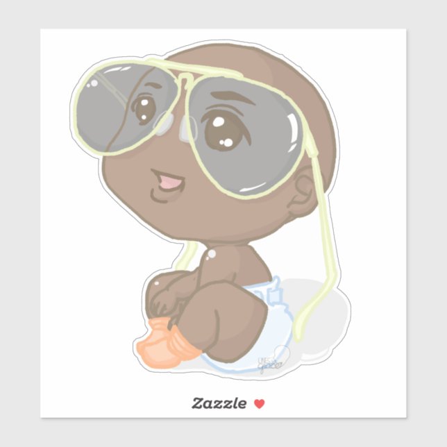 Sticker Cute Hip Black Baby Nursery Room Décal Mur (Feuille)