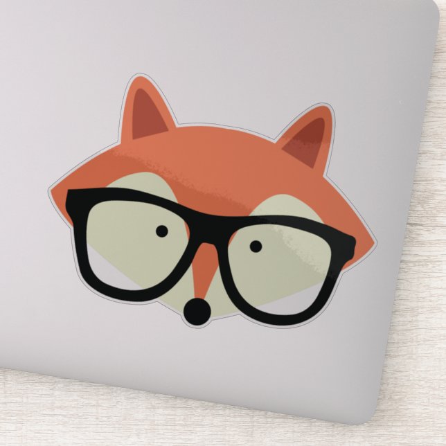 Sticker Cute Hipster Red Fox (Détail)