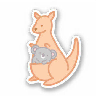 Sticker Cute Kangaroo Koala australienne