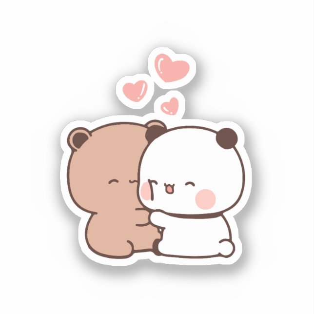 Sticker Cute Kawaii Chubby Mochi Panda ours (Recto)
