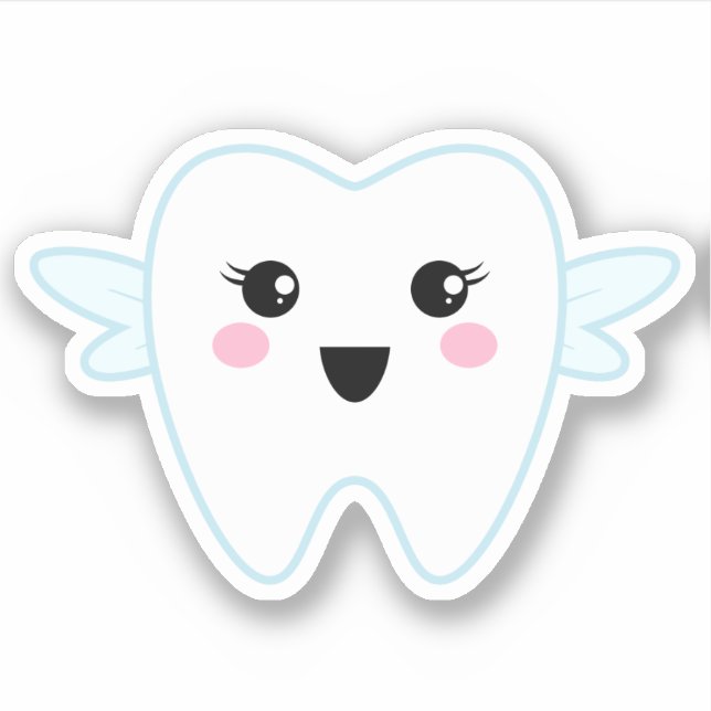 Sticker Cute kawaii fée des dents (Devant)