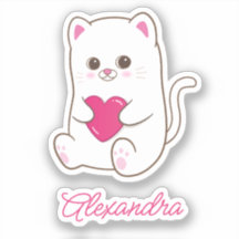 Cute Kawaii Pink Heart Nom du chat