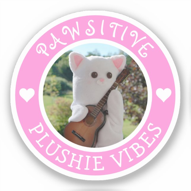 Sticker Cute Kawaii Pink Plushie Vibes (Recto)
