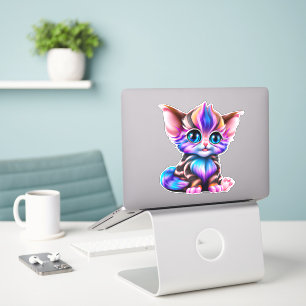 Sticker Cute Kawaii Striped Baby Kitten