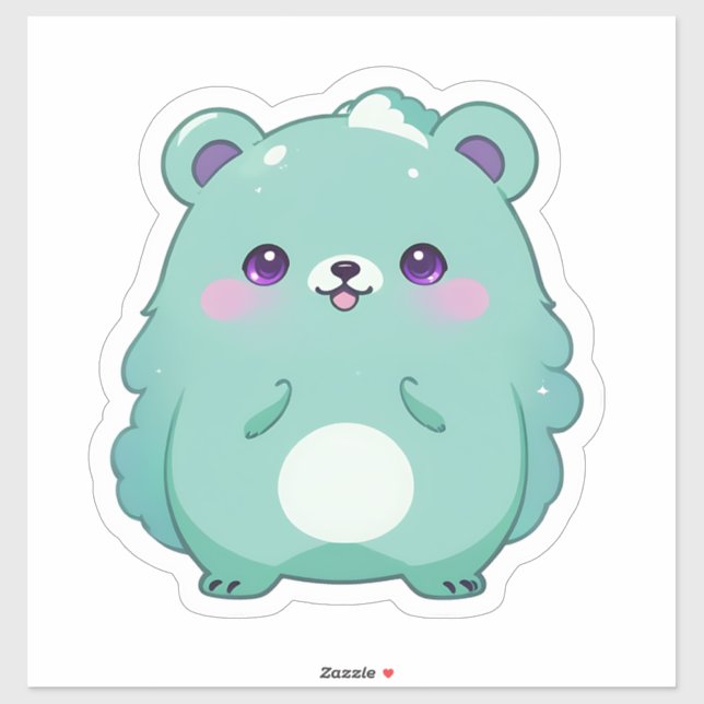 Sticker Cute Kawaii Teddy Bear (Feuille)