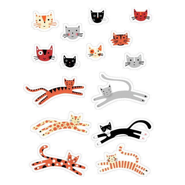 Sticker Cute Kitty chat animal animal animal animal animal (Fun cat stickers)