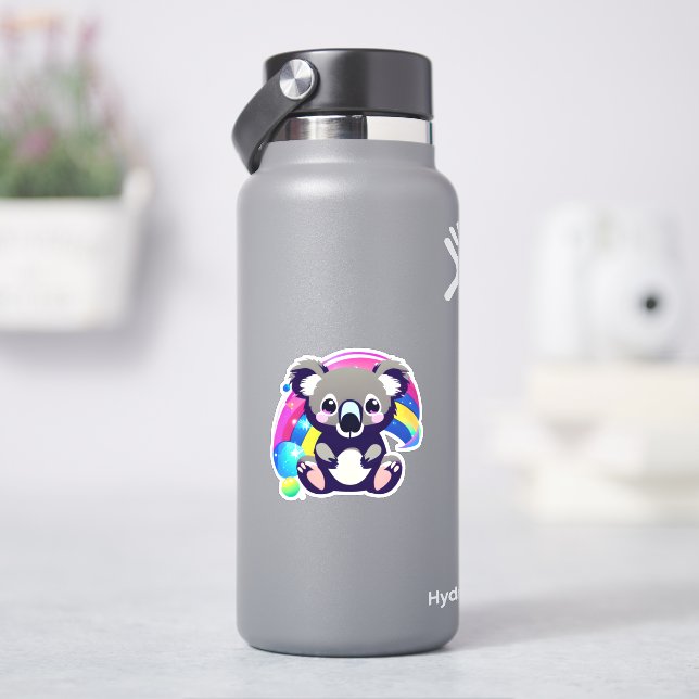 Sticker Cute Koala Ours et arc-en-ciel (HydroFlask)