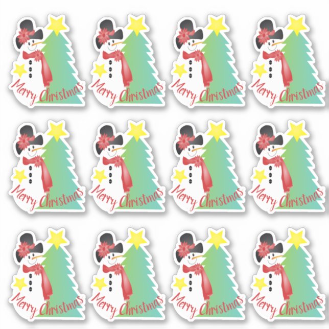 Sticker Cute Little Artsy Snowman (Devant)