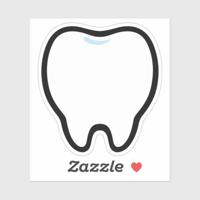 Sticker Cute Minimal Tooth Illustration (Feuille)